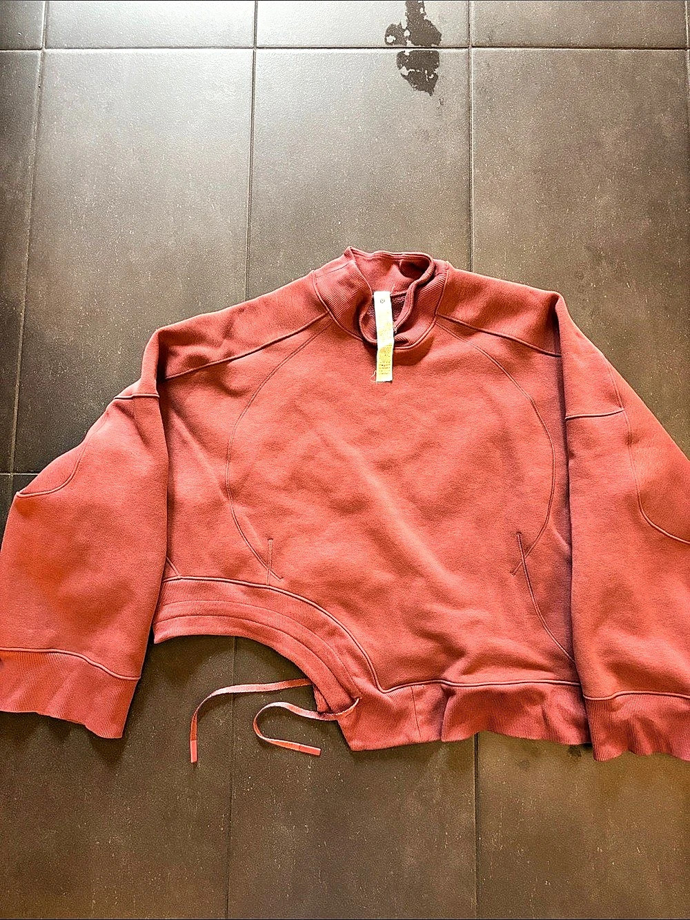 lululemon Mock Neck Cropped Pullover Maroon Size 12